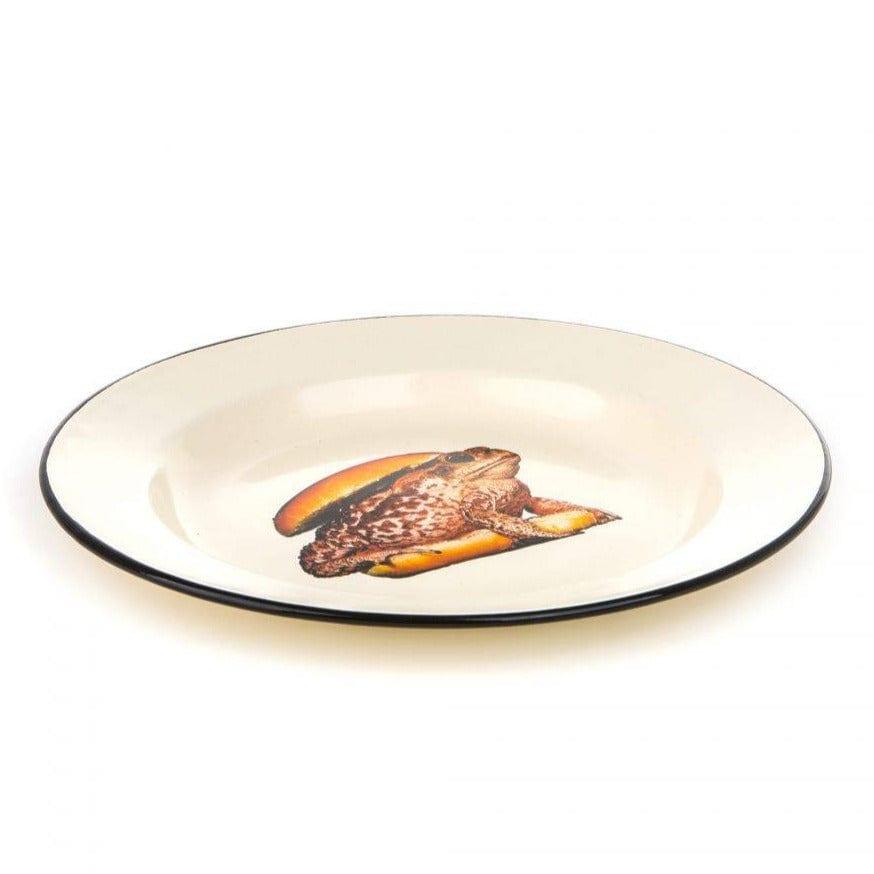 Talerz emaliowany TOAD beżowy Seletti Eye on Design