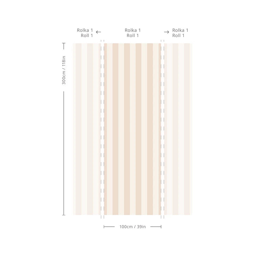 BOLD STRIPE SAND Non-Woven Wallpaper in Sand