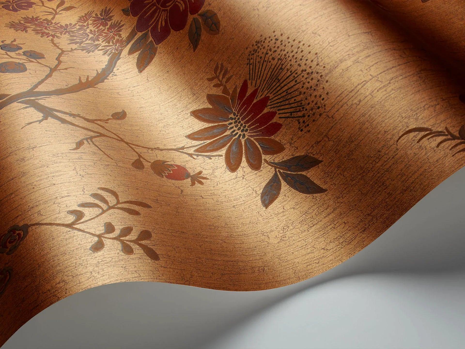 Tapeta BOTANICAL BOTANICA - Camellia metaliczne złoto Cole & Son Eye on Design