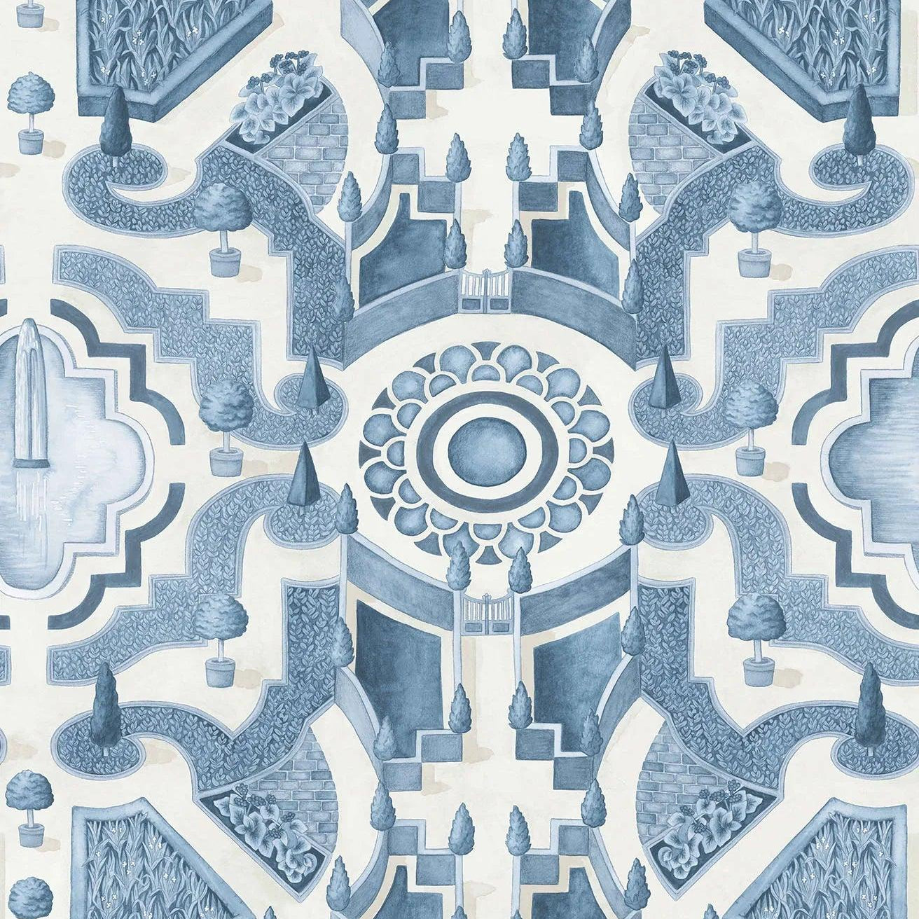 Tapeta BOTANICAL BOTANICA - Topiary niebieski Cole & Son Eye on Design