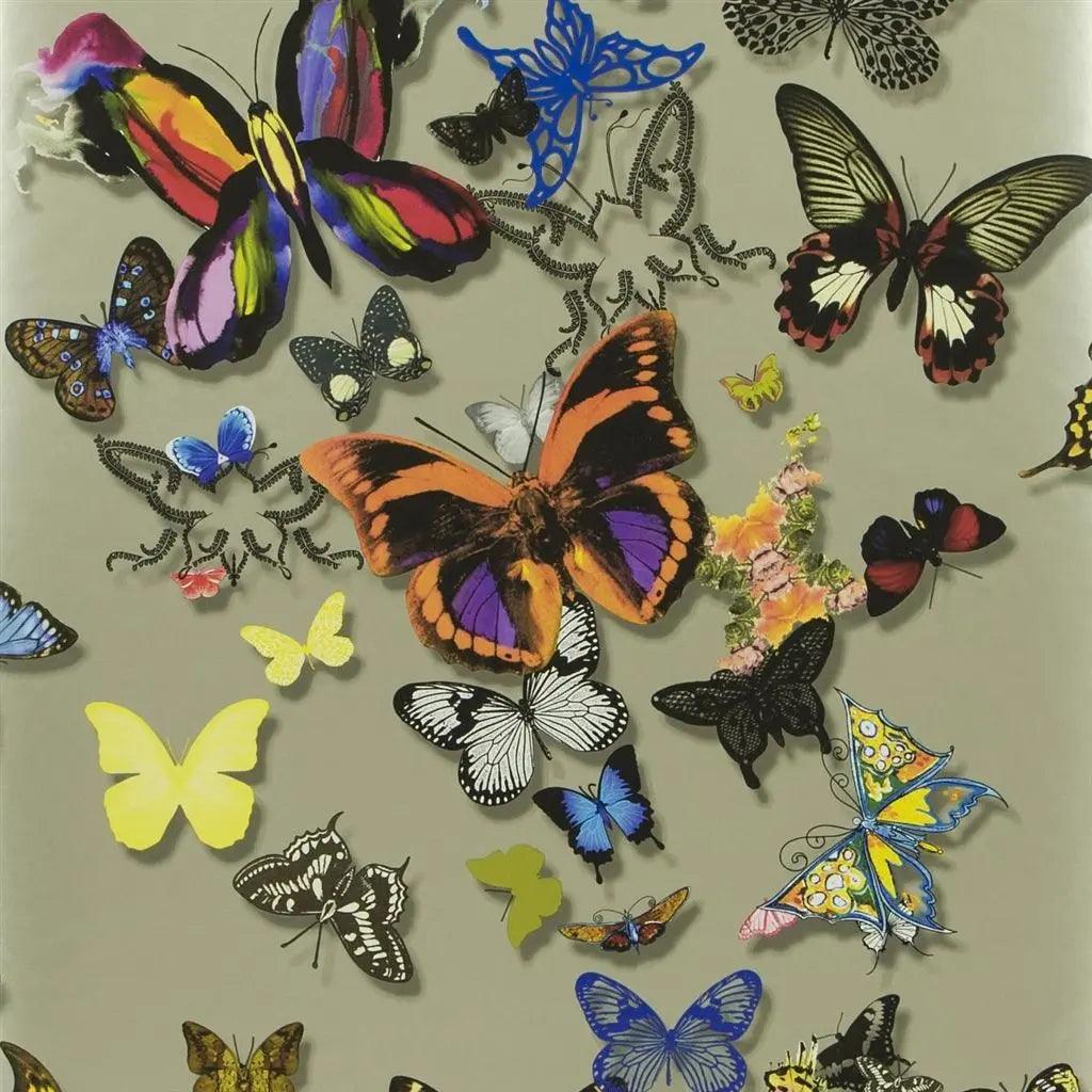 Tapeta BUTTERFLY PARADE - PLATINE beżowy – Christian Lacroix