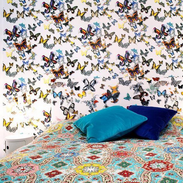 Tapeta BUTTERFLY PARADE - PLATINE beżowy – Christian Lacroix