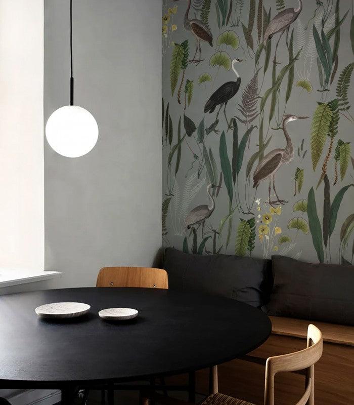 Tapeta Calm Heron Mint Wallcolors Eye on Design