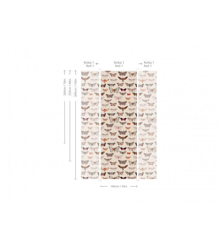 Tapeta Colorful Butterfly Light Beige Wallcolors Eye on Design
