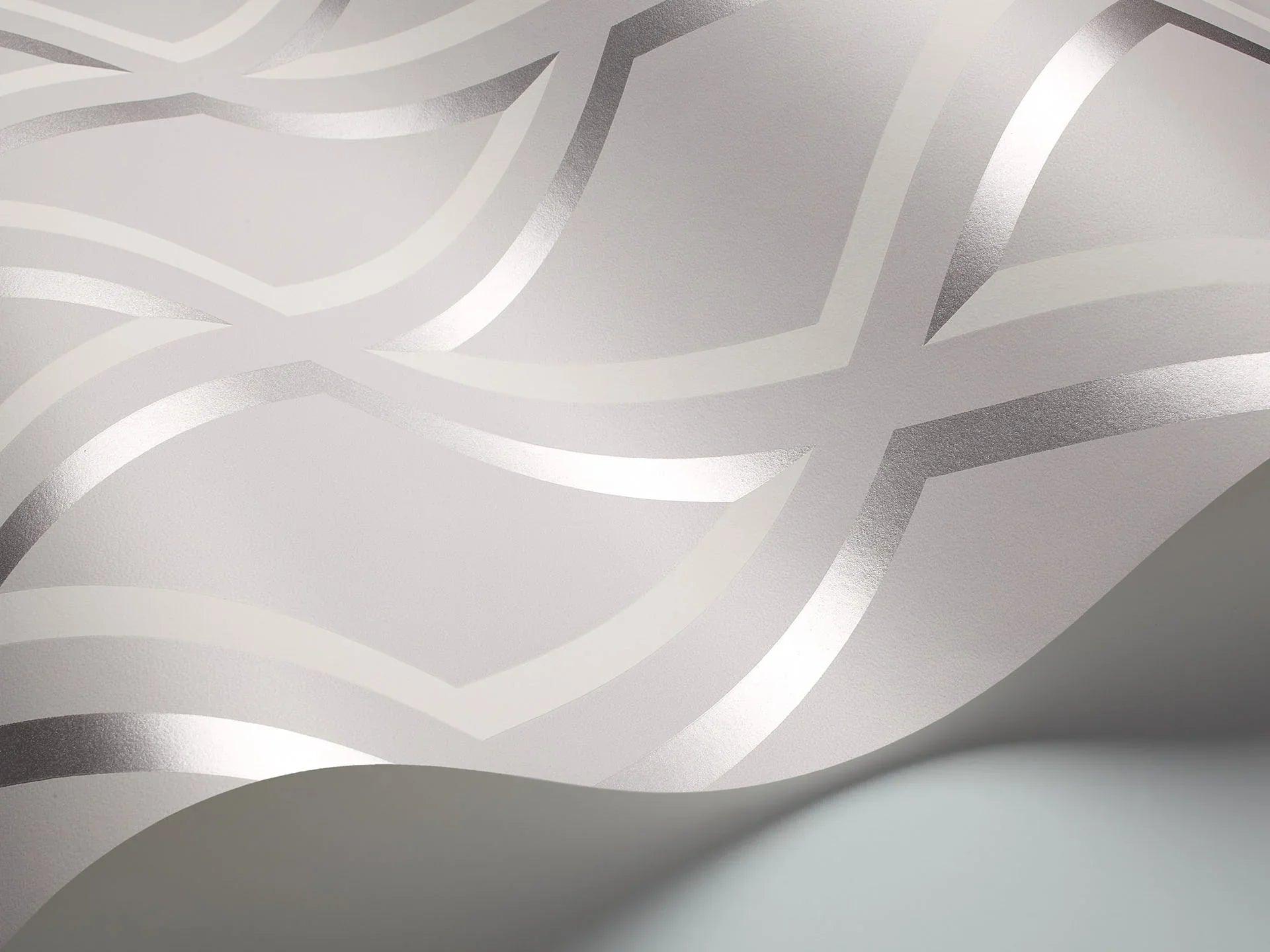 Tapeta CONTEMPORARY COLLECTION - Pompeian srebrny na szarym Cole & Son Eye on Design