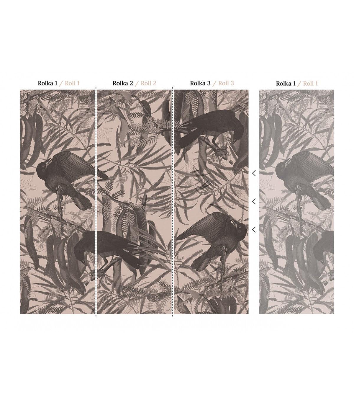 Tapeta CROWS BEIGE Wallcolors Eye on Design