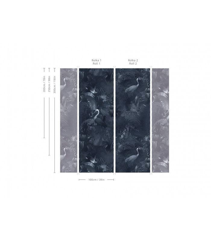 Tapeta Desert Tropics Dark Blue Wallcolors Eye on Design