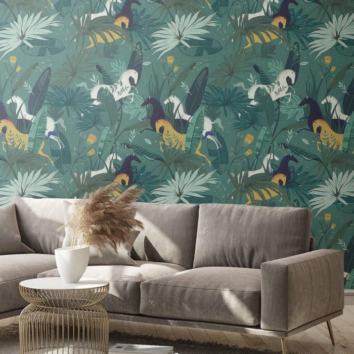 Tapeta Dream Horses Turquoise Wallcolors Eye on Design