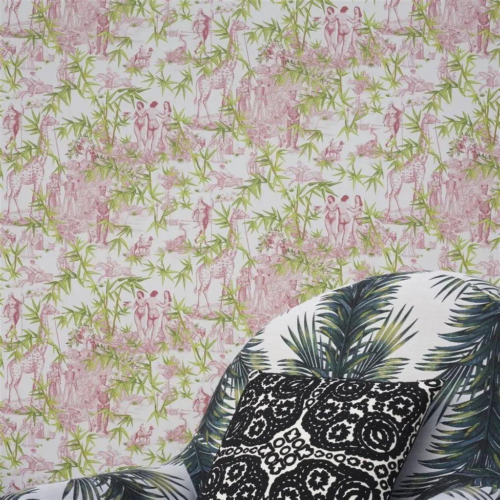 Tapeta EXOTISME TOMETTE różowy z zielonym Christian Lacroix Eye on Design