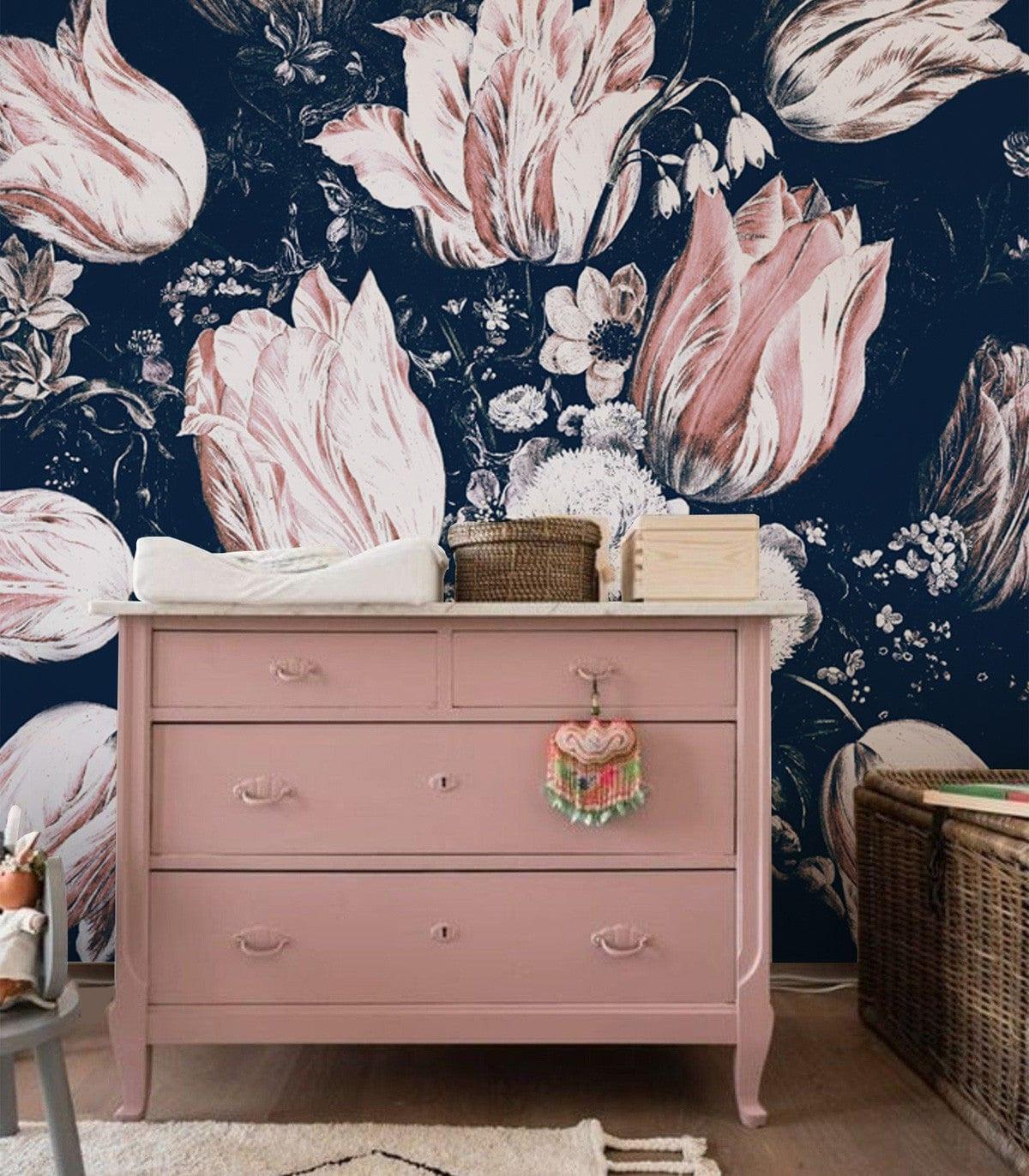 Tapeta FLORAL NAVY Wallcolors Eye on Design