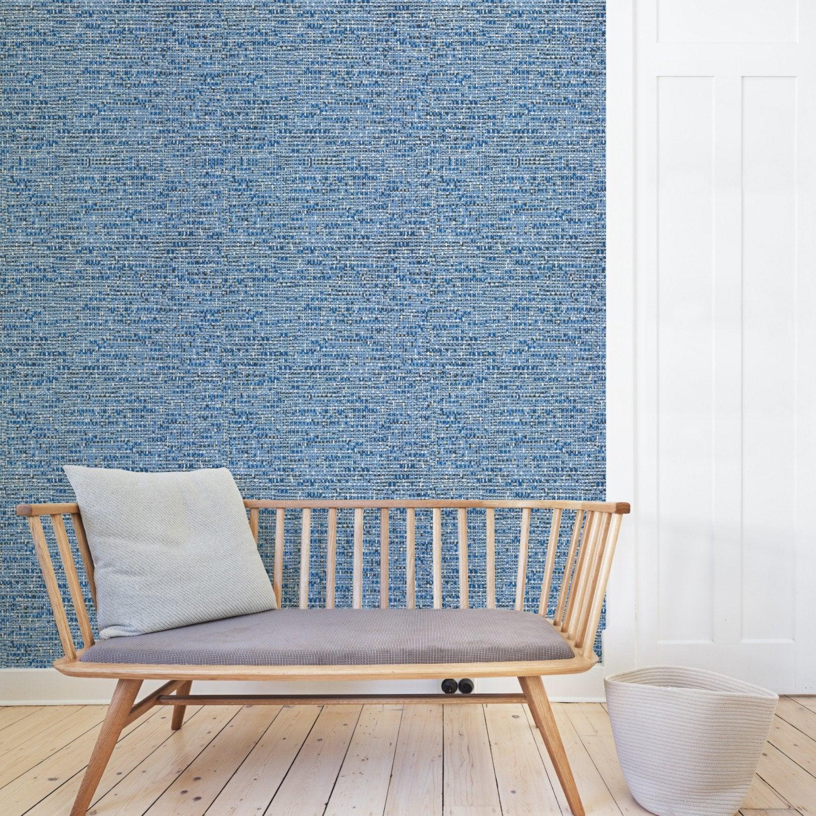 Tapete mit abstraktem Muster, das Tweedstoff imitiert FOUNDATION - Roter Tweed
