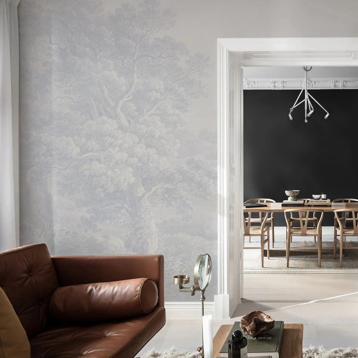 Gentle Landscape Wallpaper in Blue