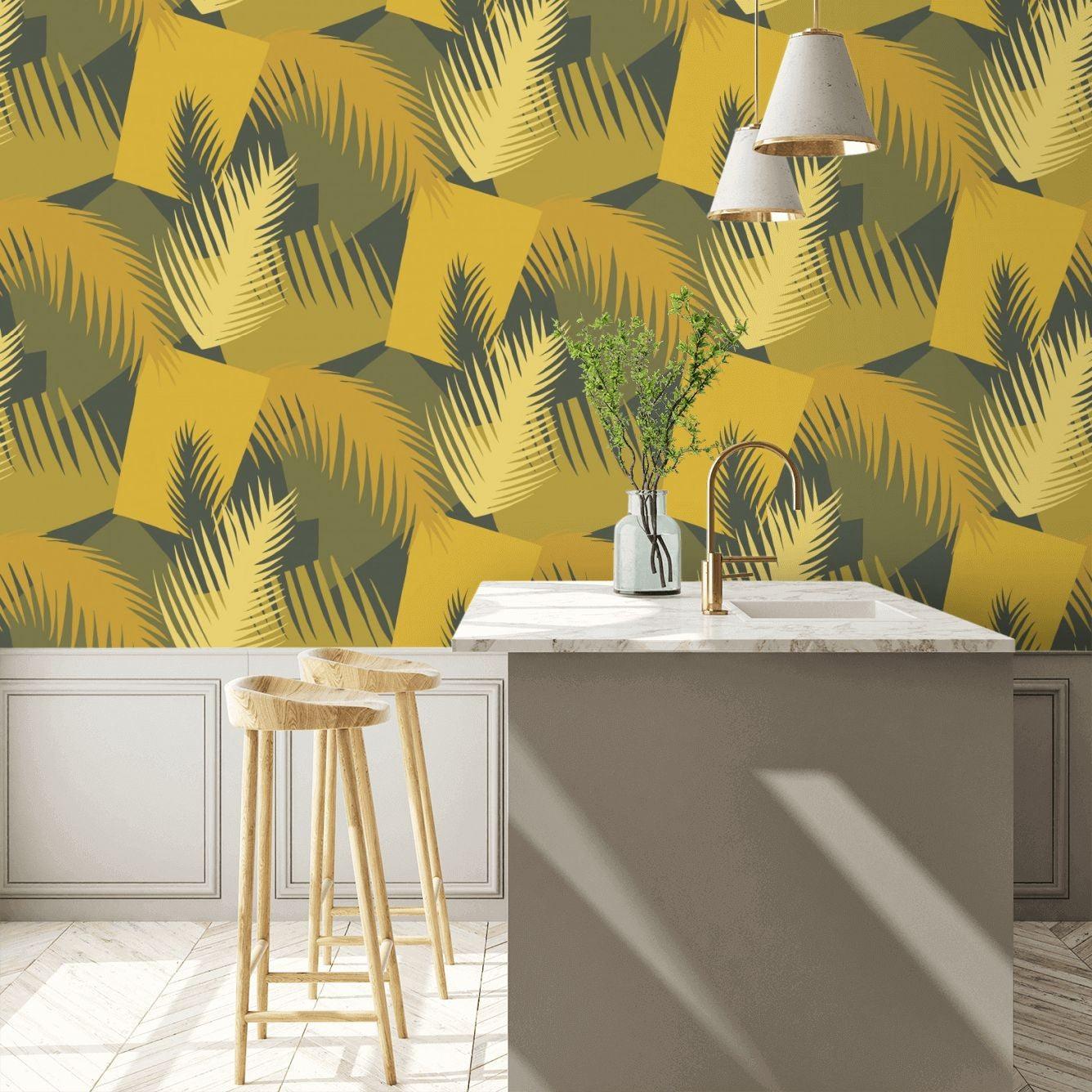Tapeta GEOMETRIC II - Deco Palm żółty Cole & Son Eye on Design
