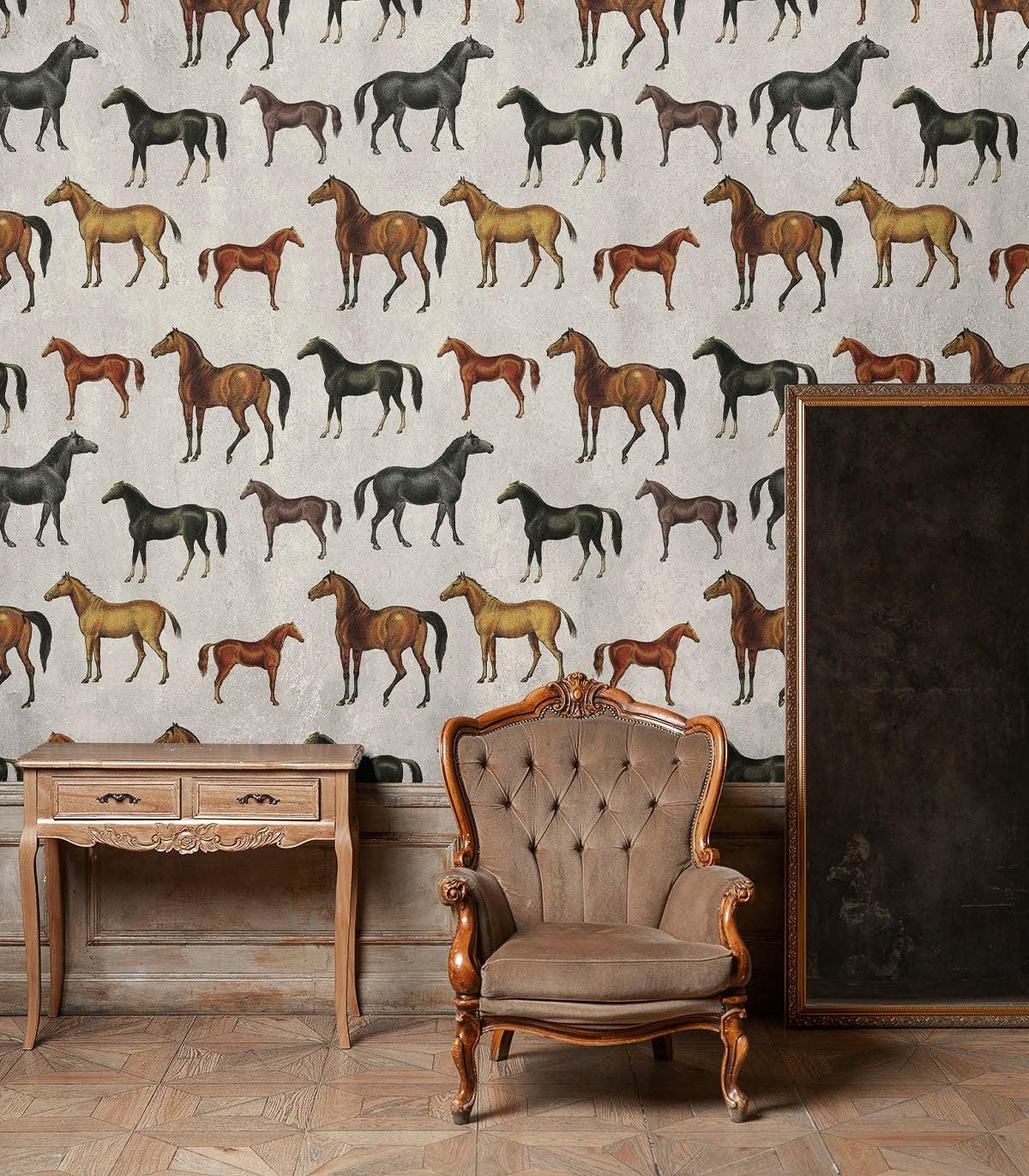 Tapeta HORSES beżowy Wallcolors Eye on Design