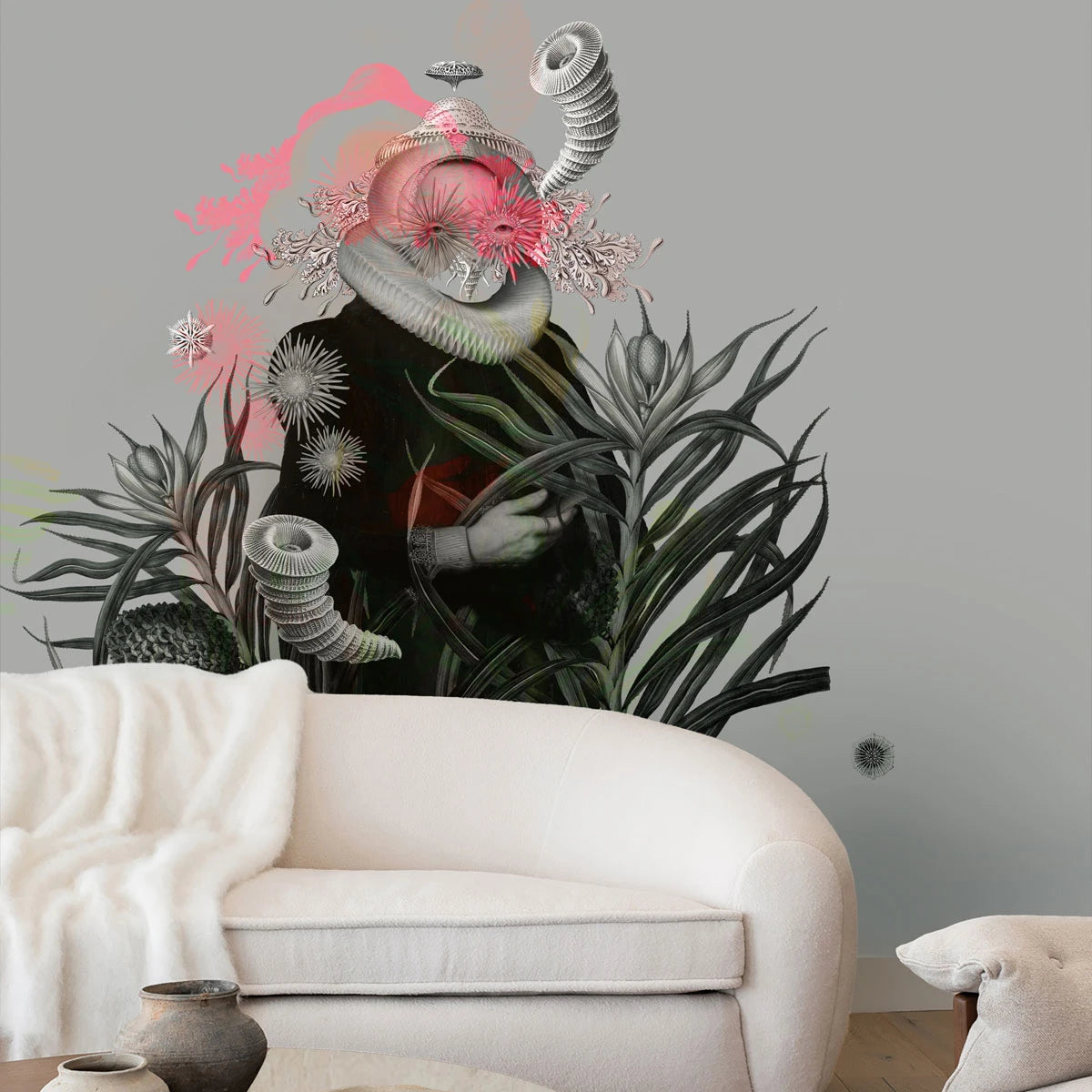 Vlies-Tapete LADY MEDUSA grau