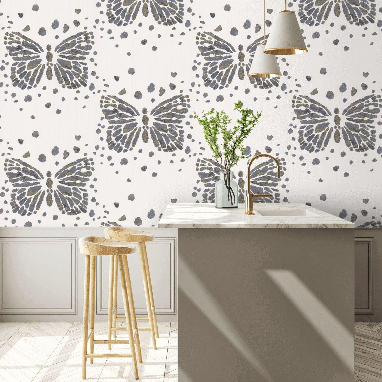 Tapeta LES MESSAGERS CARBONE biały Christian Lacroix Eye on Design