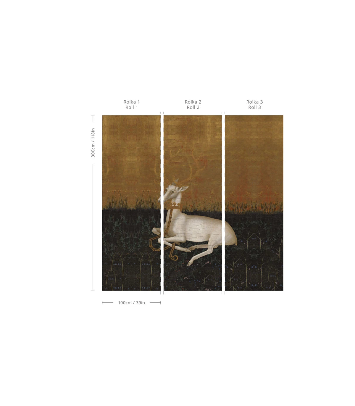 Tiermotiv-Tapete MAJESTIC REST gold mit grün