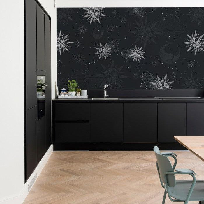 Tapeta Moon and sun navy blue Wallcolors Eye on Design