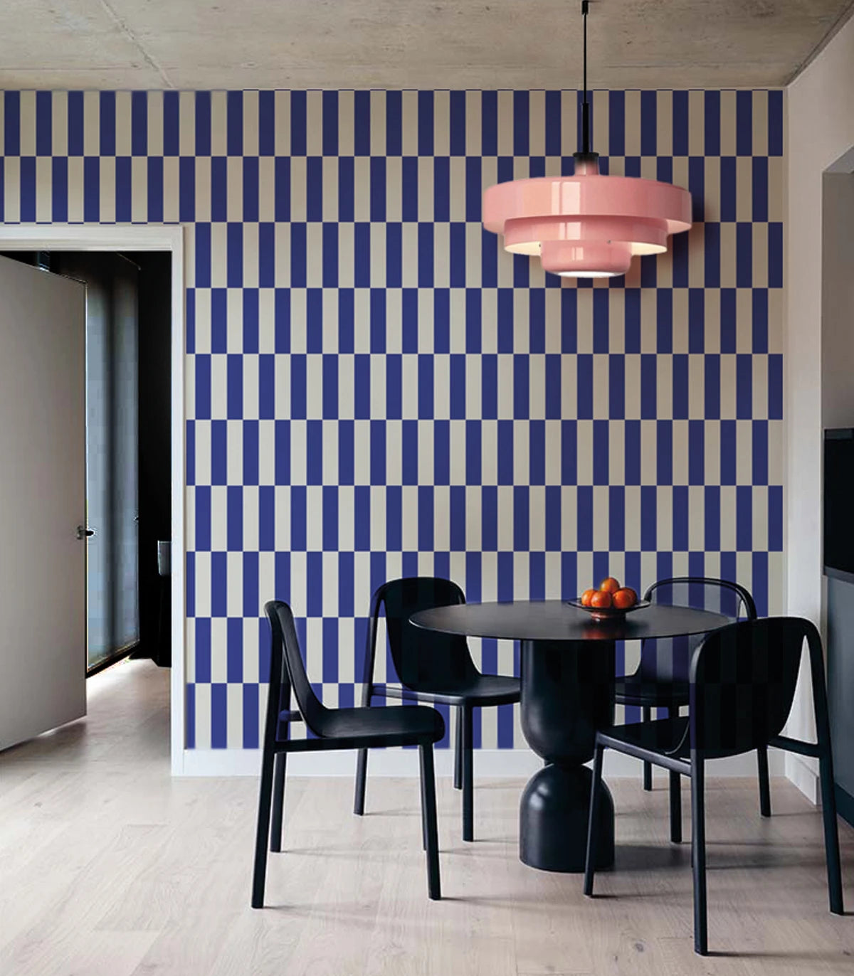Vlies-Tapete mit geometrischem Muster TETRIS STRIPE kobaltblau
