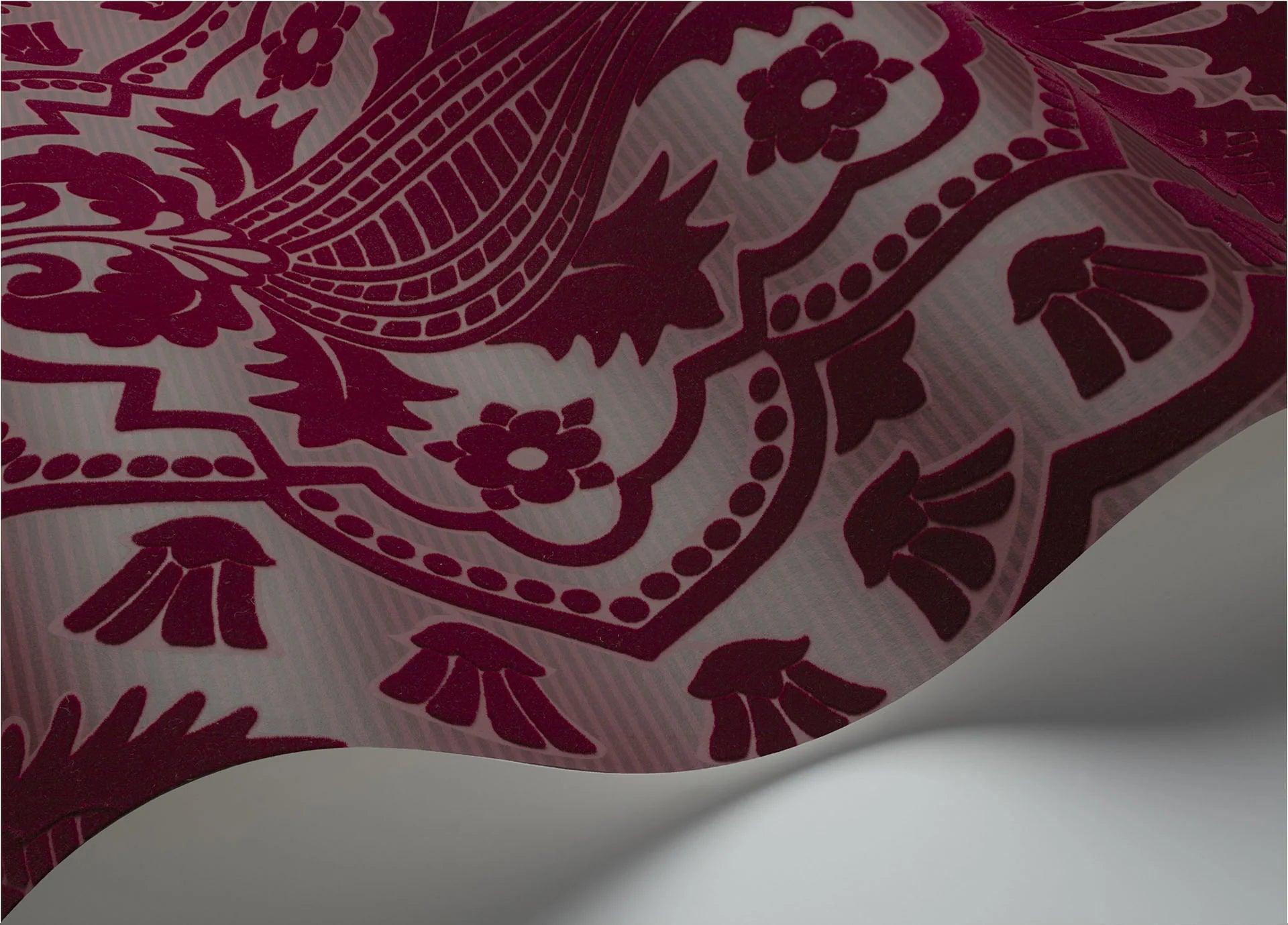 Tapeta THE PEARWOOD COLLECTION - Pugin Palace Flock bordowy Cole & Son Eye on Design