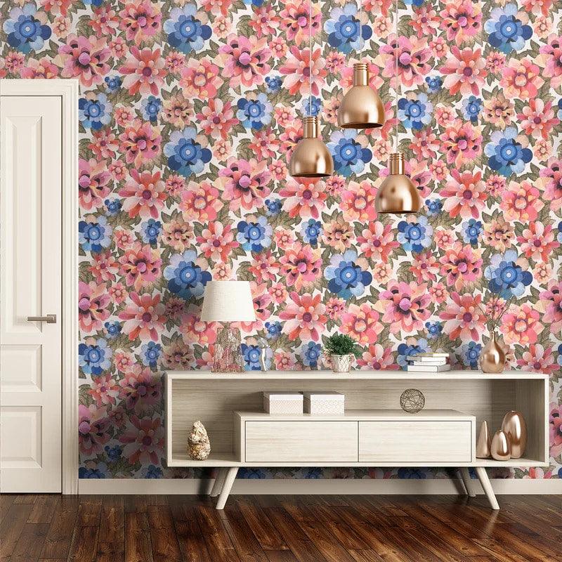 Tapeta VALLARTA FLAMINGO białym z czerwonym – Christian Lacroix