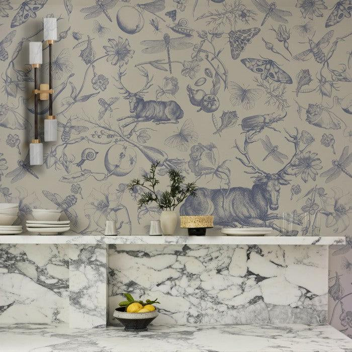 Tapeta VINTAGE BOTANIC niebieski Wallcolors Eye on Design