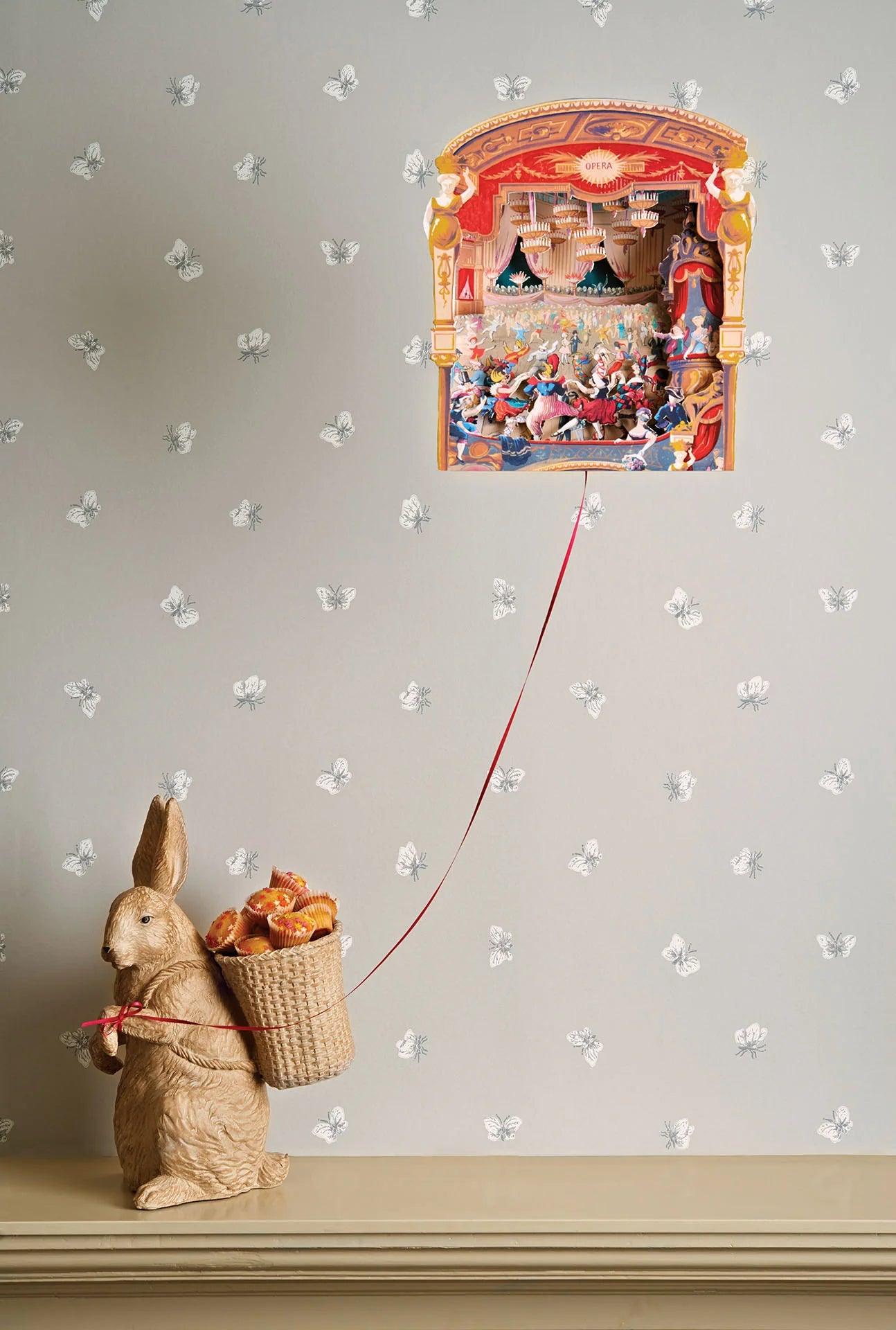 Whimsical Butterfly Animal Pattern Wallpaper - Peaseblossom Warm Beige