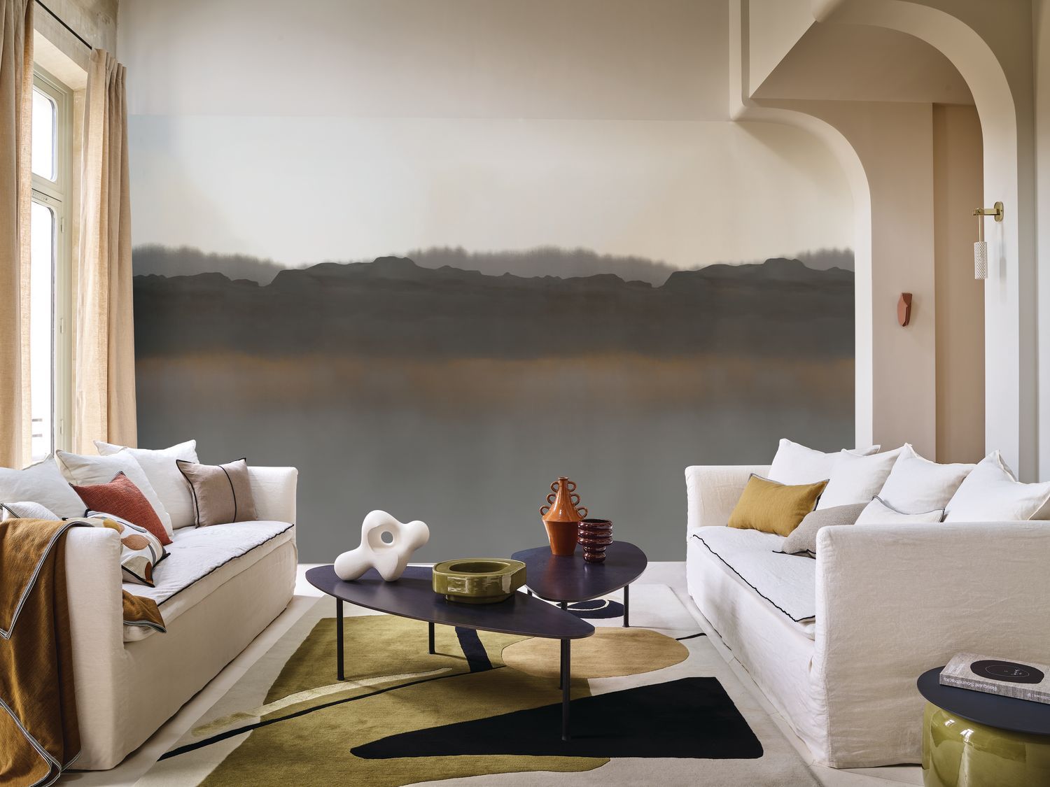 Wandbild mit Landschaft PITTORE - ANTHRAZIT antracytowy