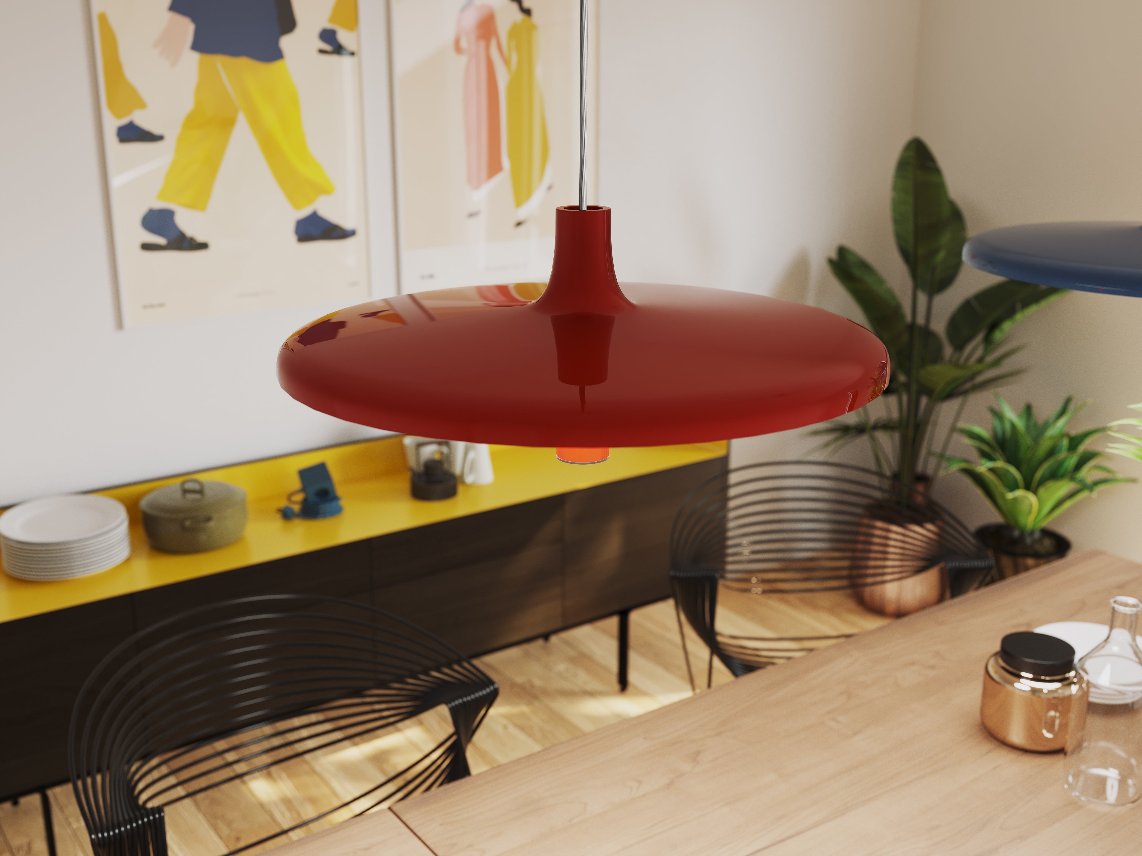 AVRO pendant lamp in glossy orange