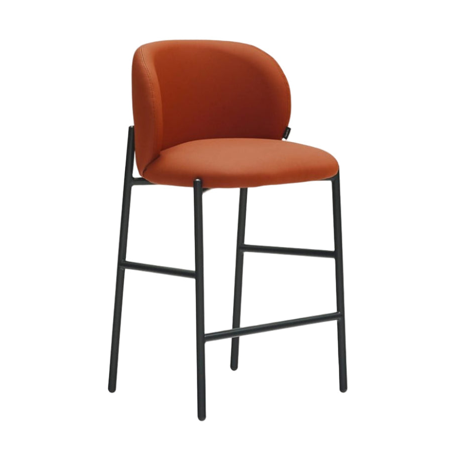 Barhocker MOGI orange Kunstleder mit schwarzem Gestell