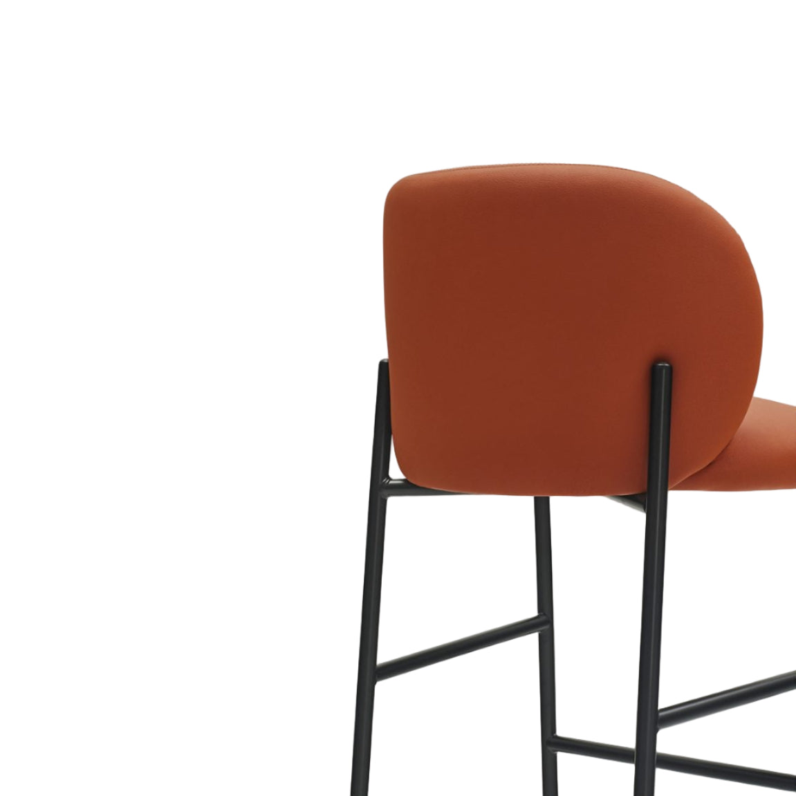 Barhocker MOGI orange Kunstleder mit schwarzem Gestell