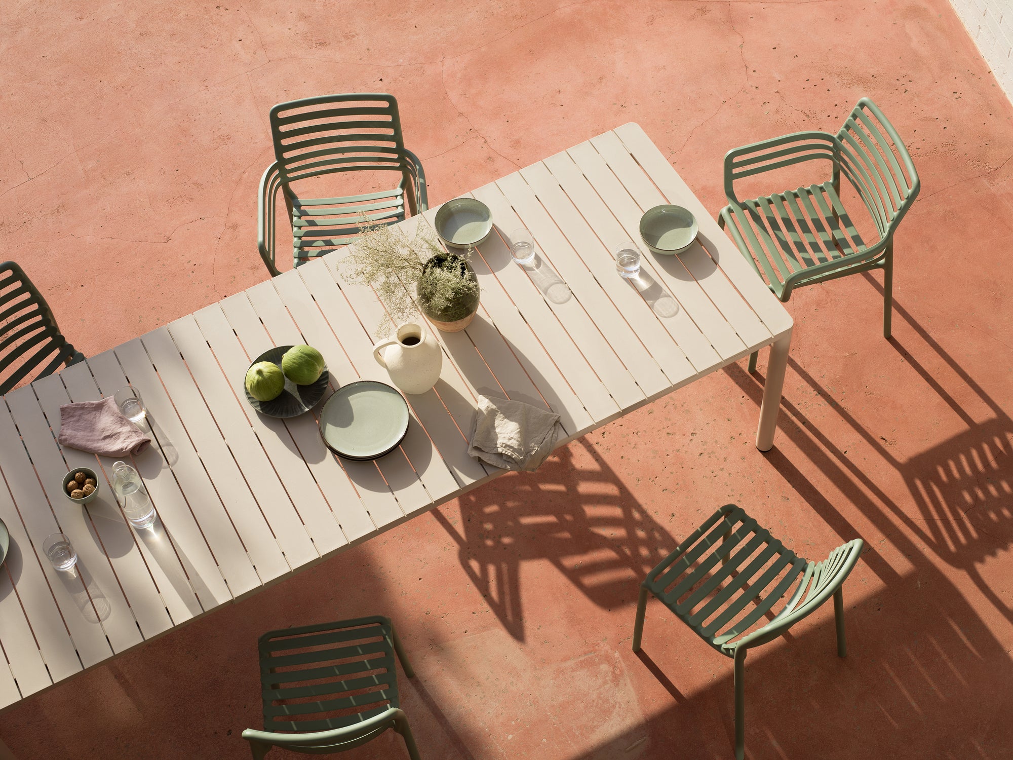 Outdoor chair with armrests DOGA cappuccino