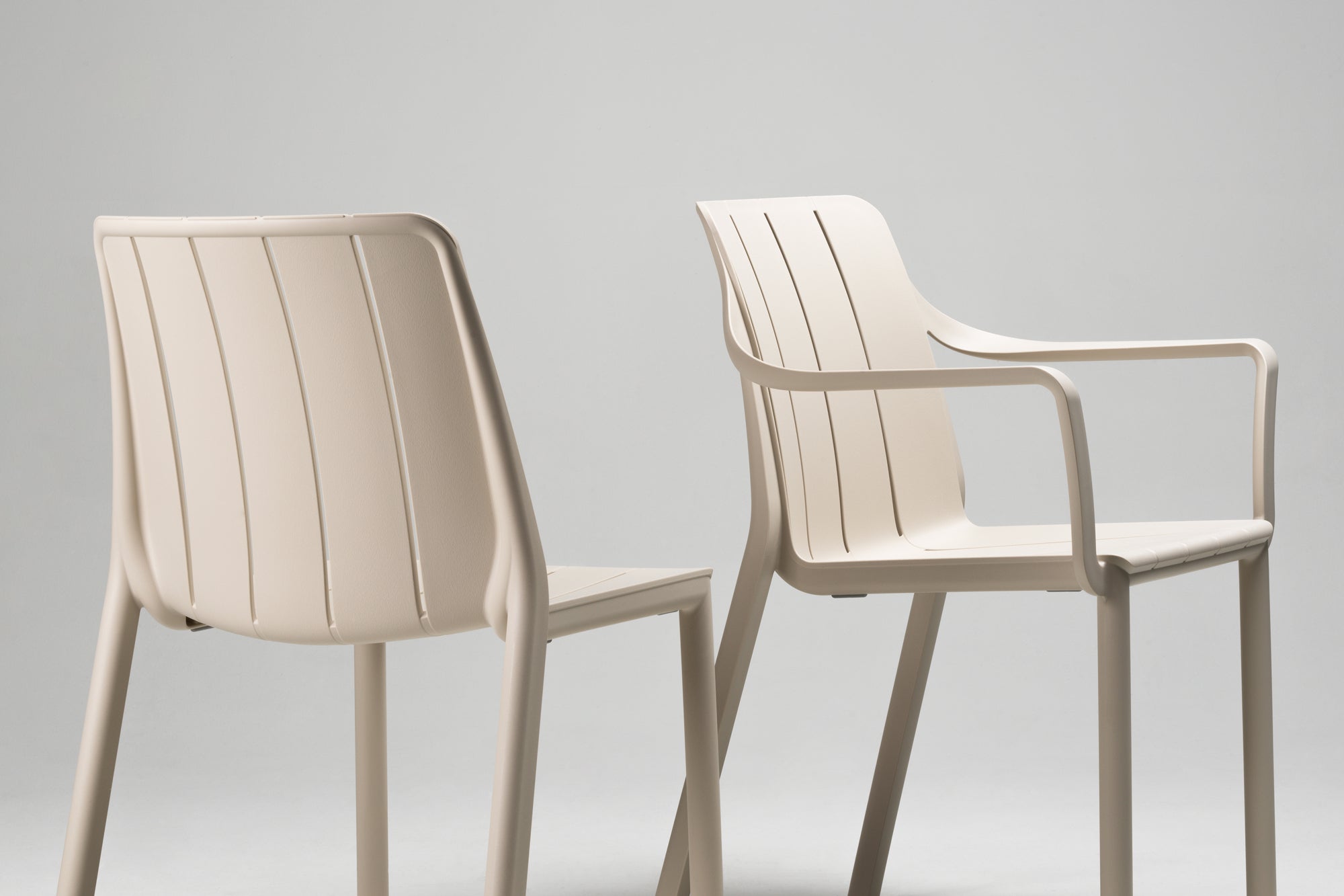 TIBERINA Beige Outdoor Chair with Armrests