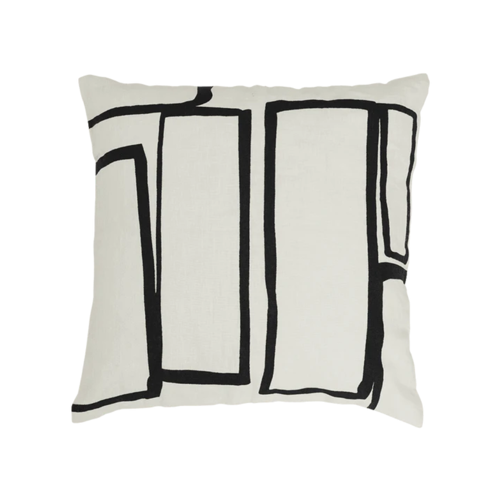 ARTE Kissen weiß mit schwarzem Aufdruck