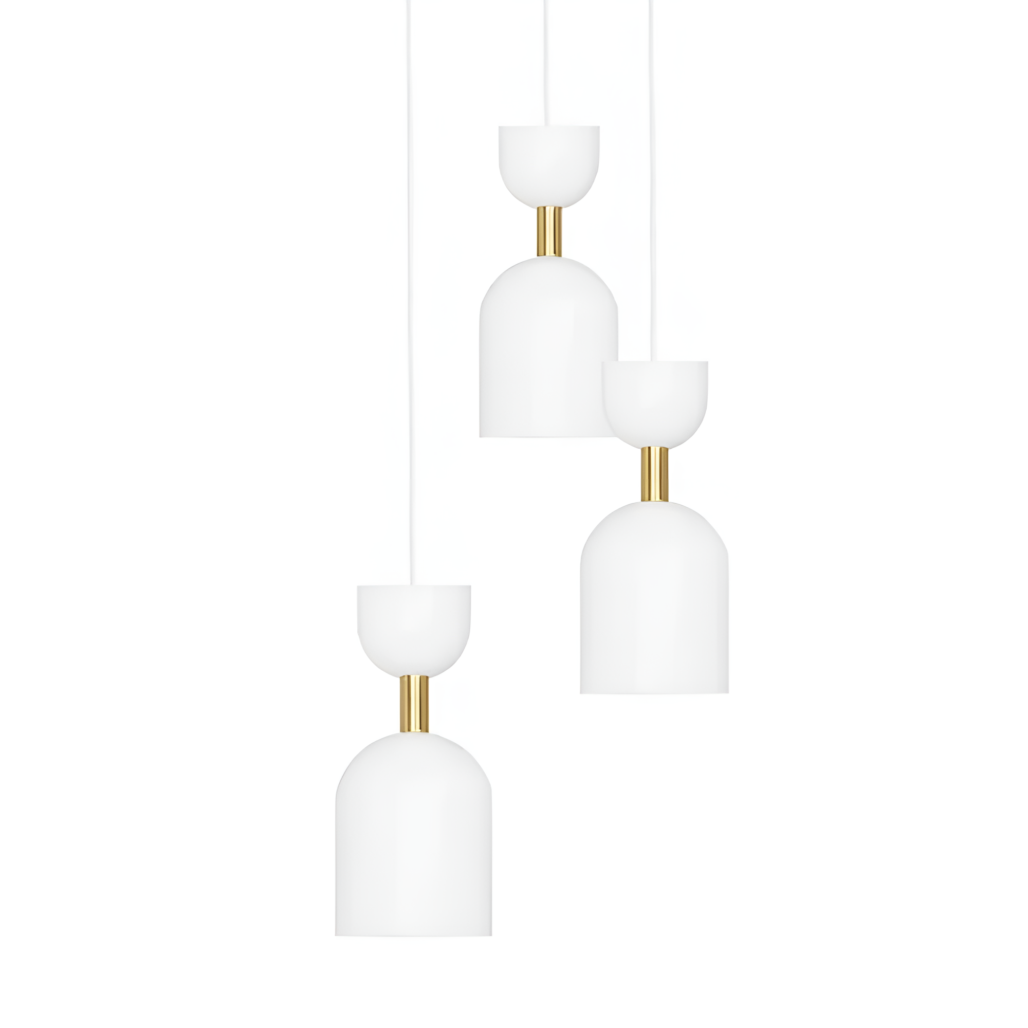 Lampa wisząca SUPURU 3P biały z mosiężnym – Ummo