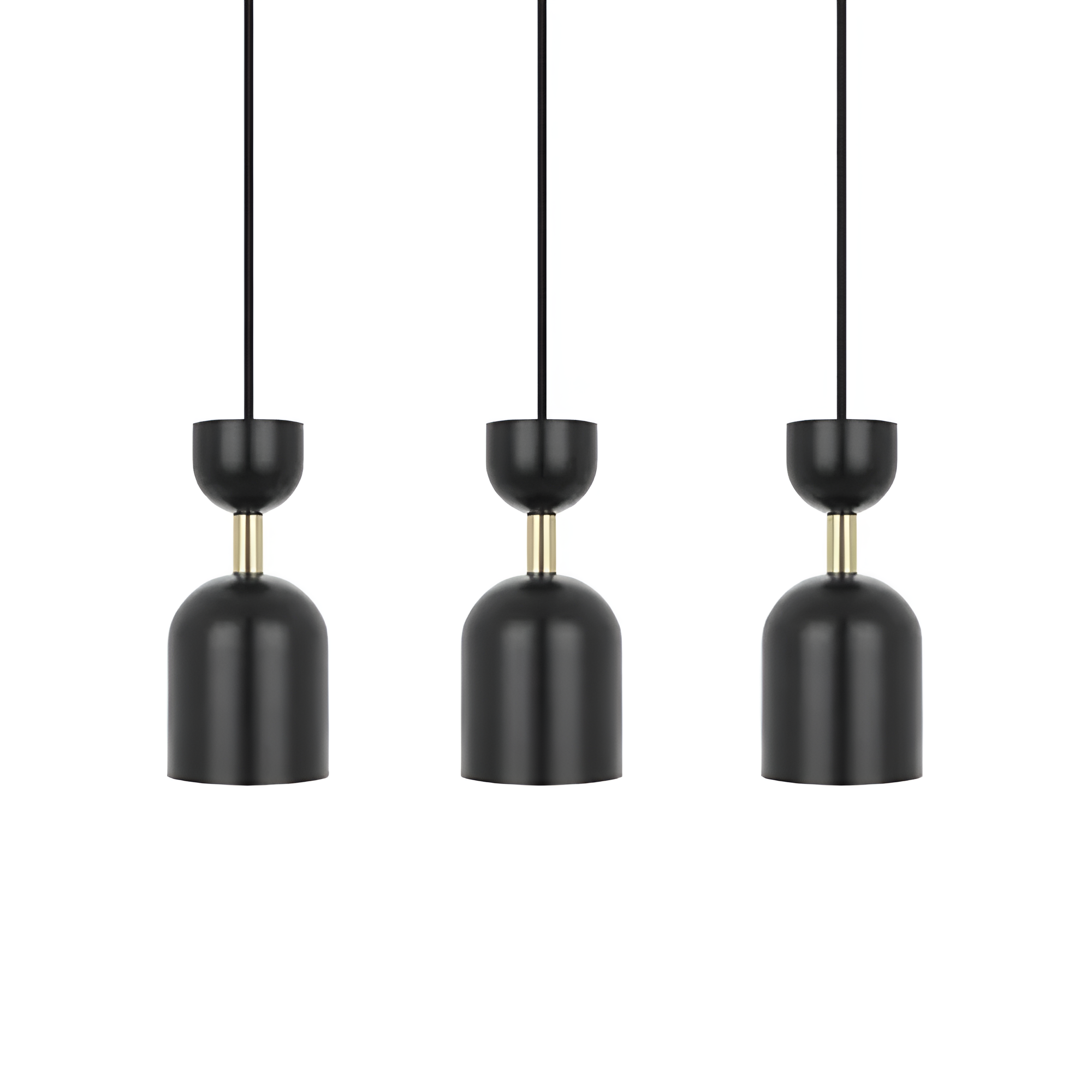 Lampa sufitowa SUPURU 3L czarny z mosiężnym – Ummo