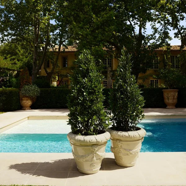 Außenblumentopf TOULON cremefarbene Keramik