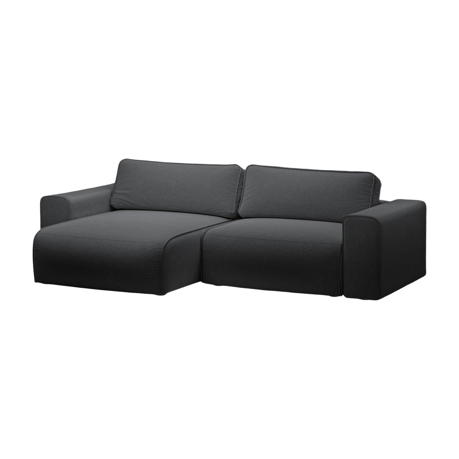 Linksseitiges 3-Sitzer-Sofa mit Schlaffunktion VICTOR in anthrazitfarbenem Chenille