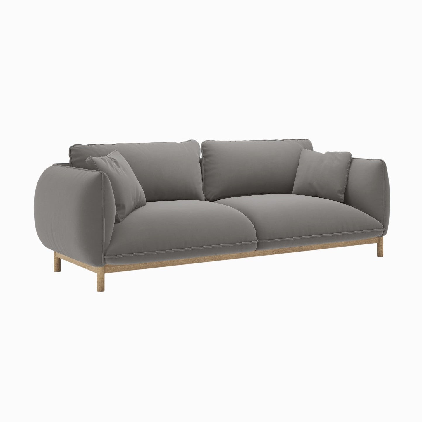 Sofa aus Samt 3-sitzig ADA grau