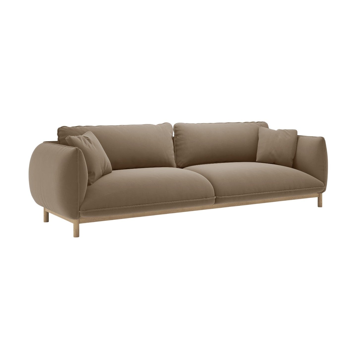 Sofa aus Samt für 4 Personen ADA hellbraun