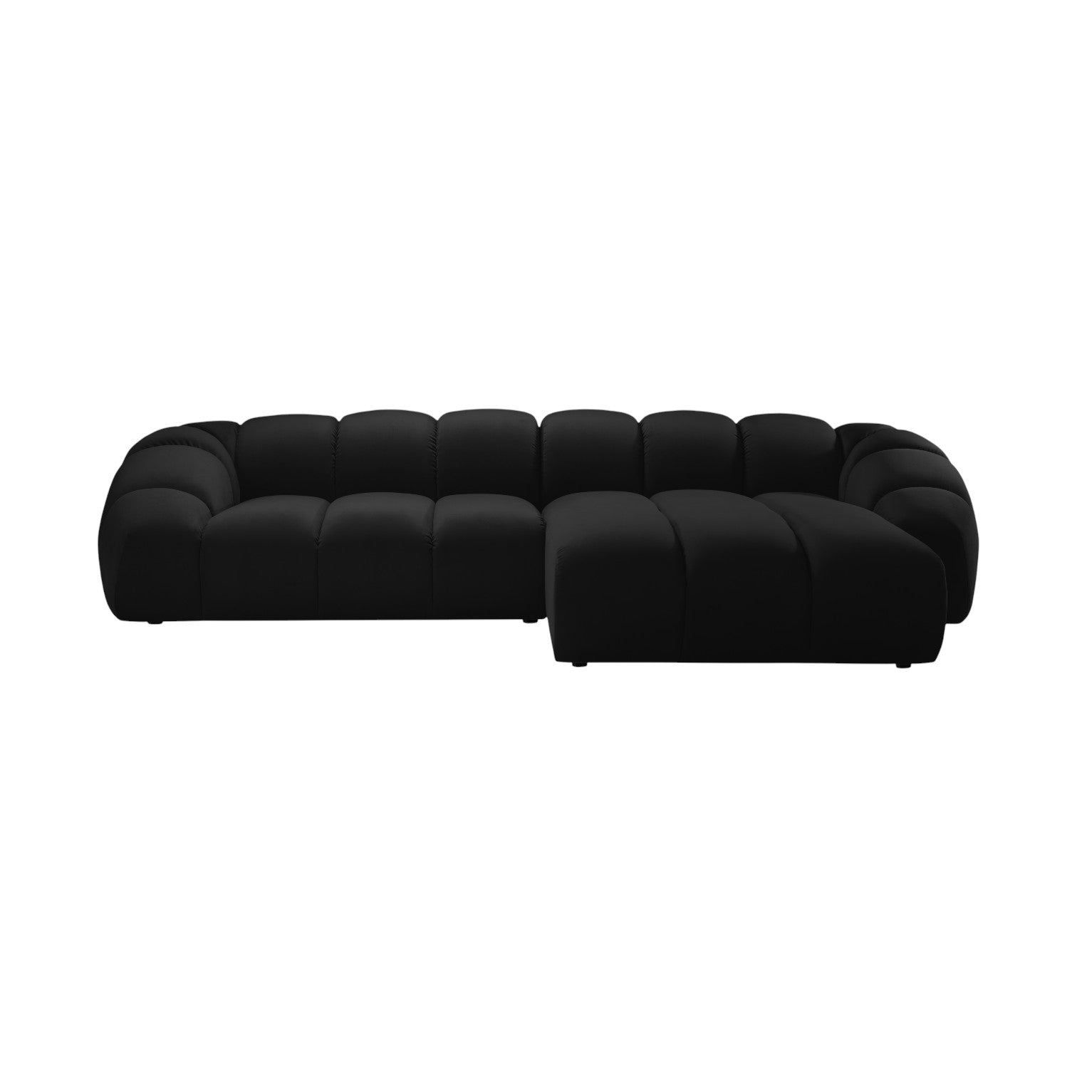 Velvet corner sofa for 4 people right-sided DIANA black