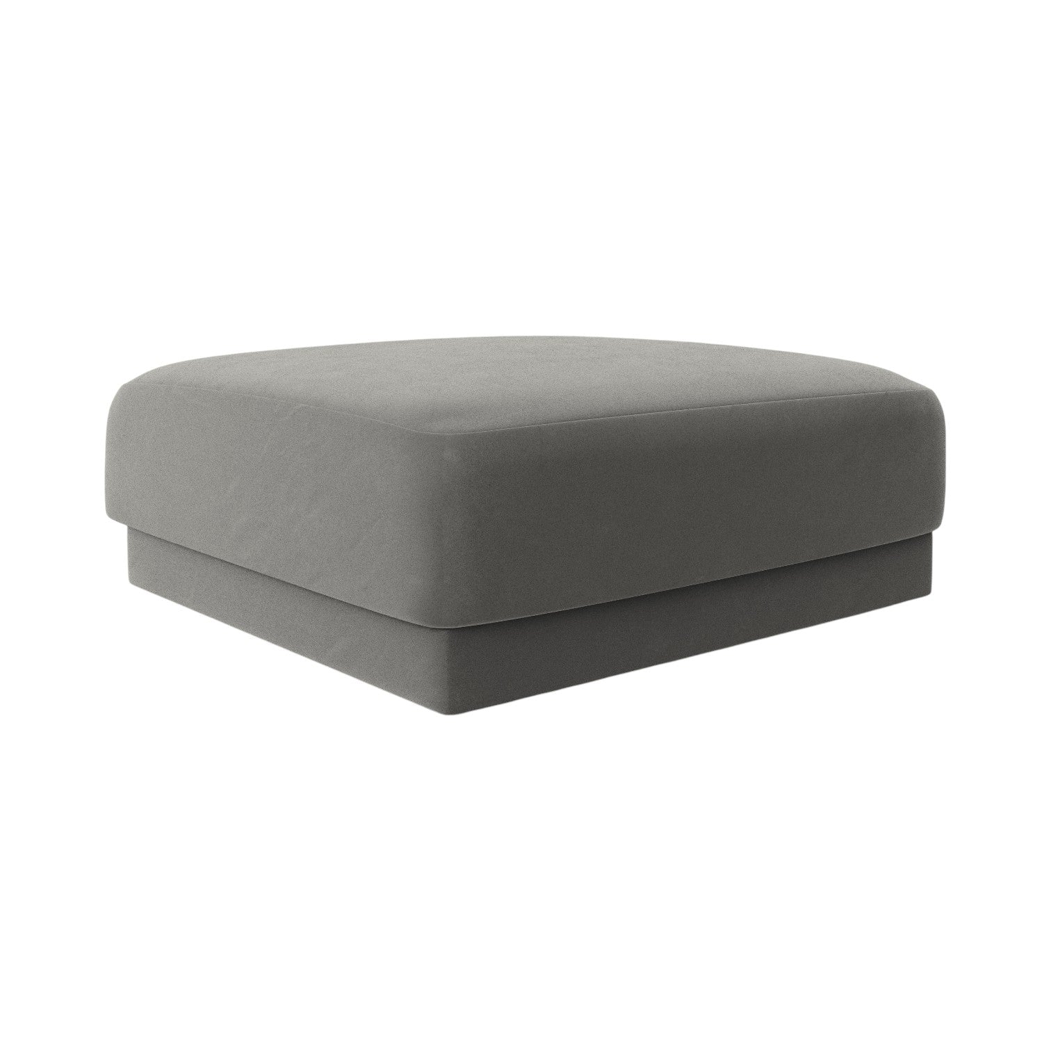 Pouf velvety miley light gray
