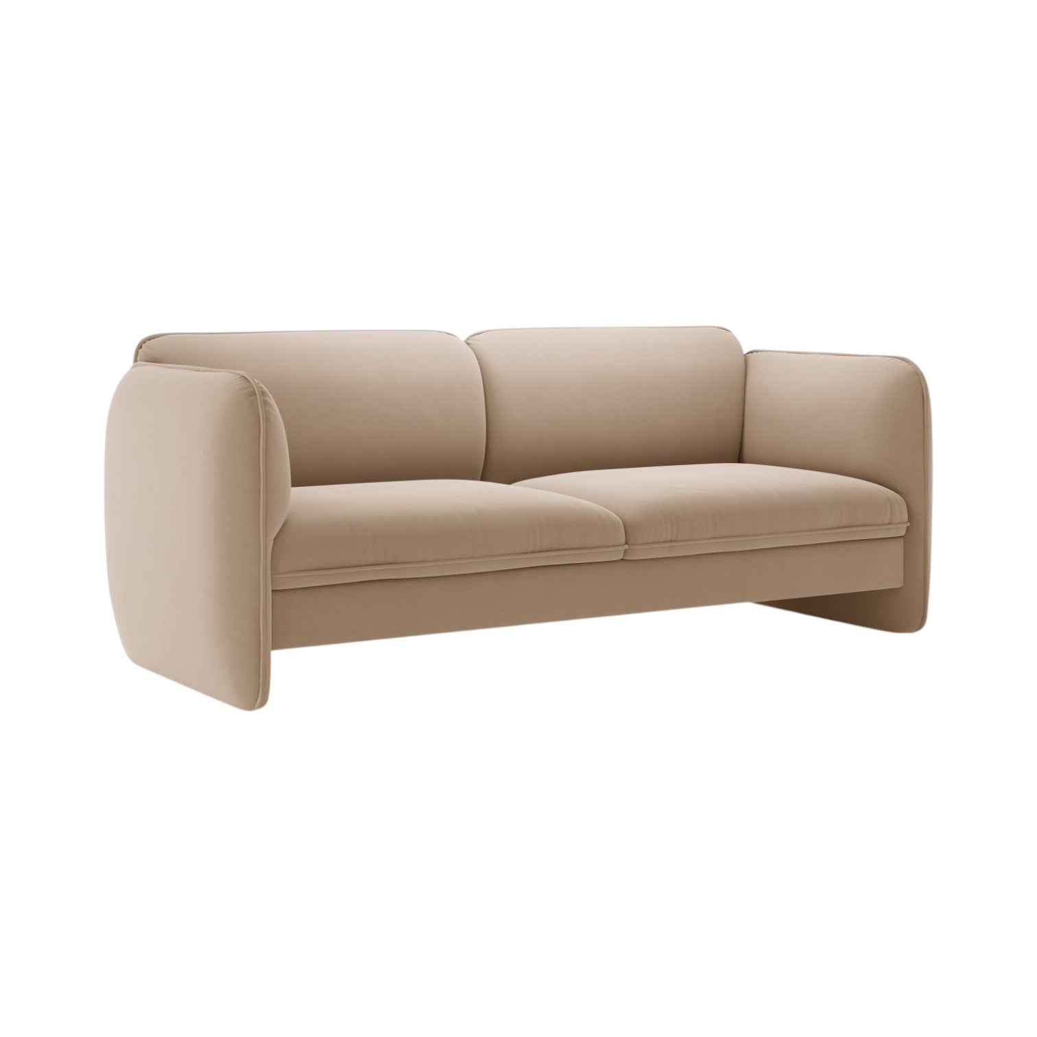 Sofa aus Samt 3-sitzig GEORGIA mandelbeige