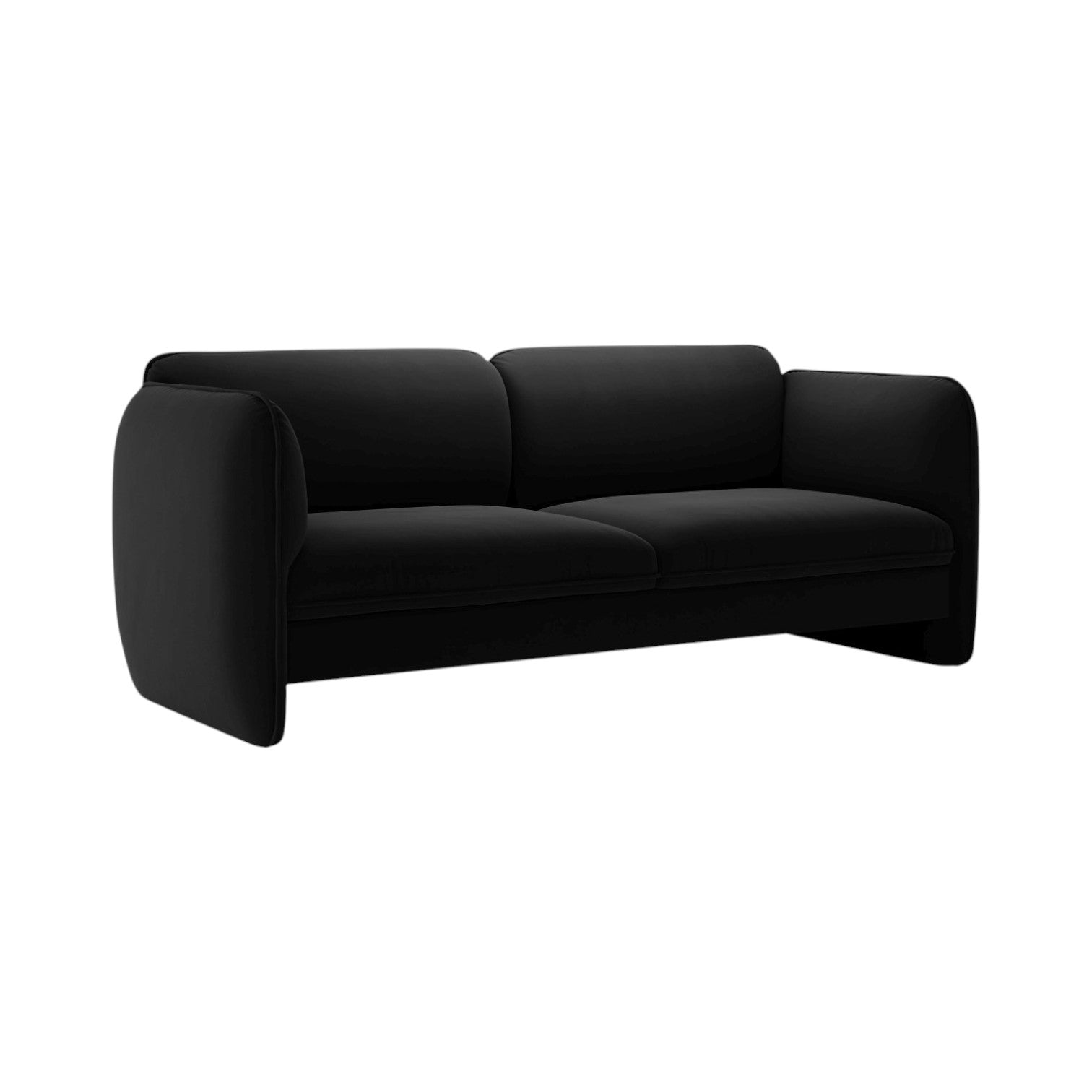 Velvet 3-Seater Sofa GEORGIA Black