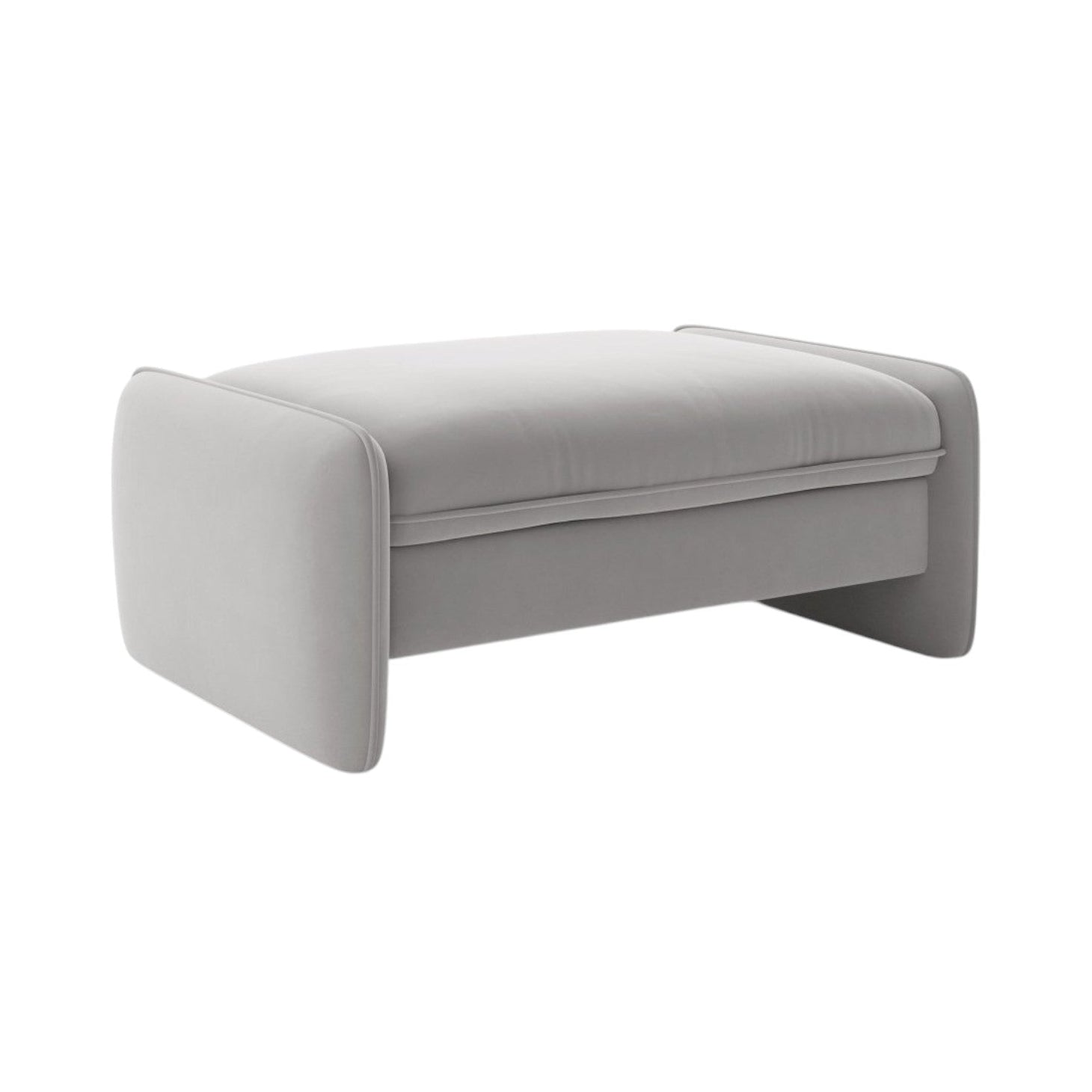 Rectangular Velvet Pouf GEORGIA Light Gray