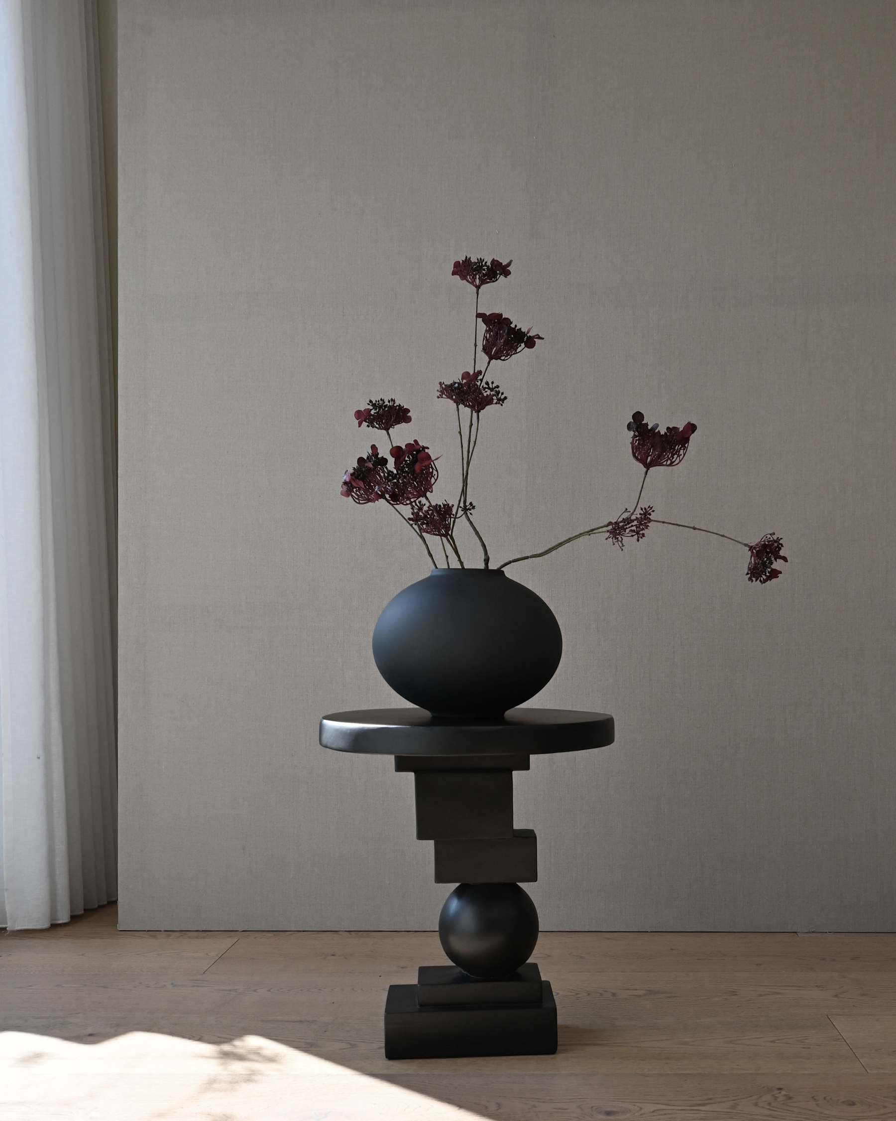 SUNAO FAT vase black