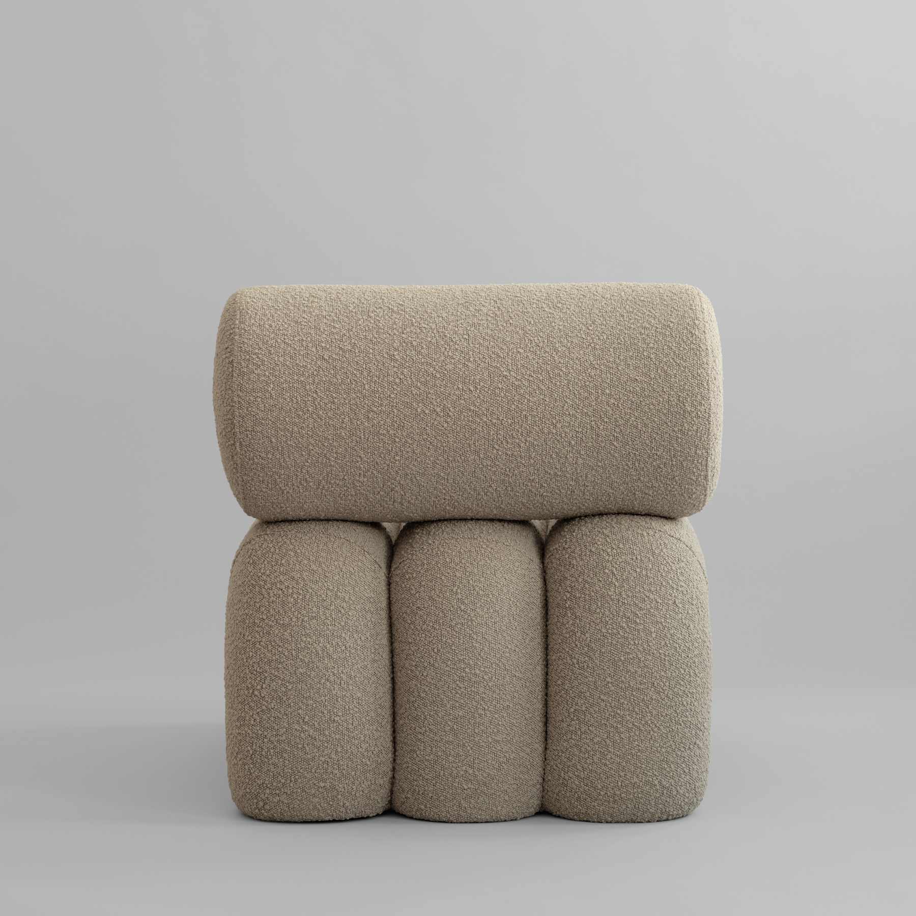FOKU armchair in sandy boucle