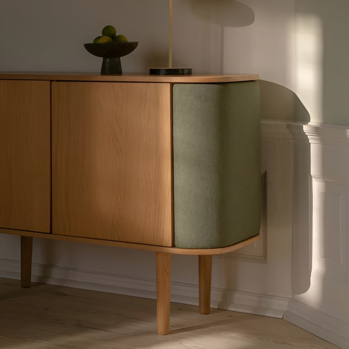 Kommode TREASURES grün mit Eiche