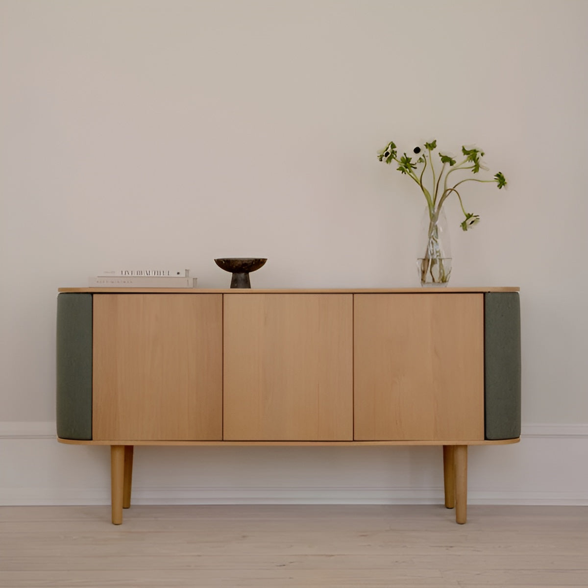 Kommode TREASURES grün mit Eiche
