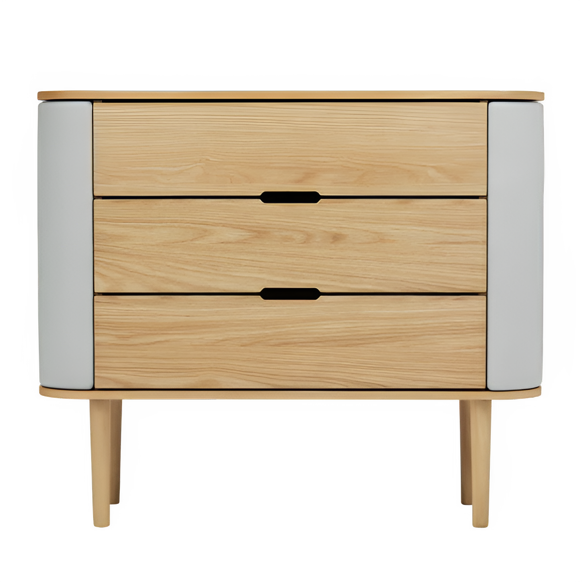 Schrank TREASURES gebrochenes Weiß mit Eichenbasis